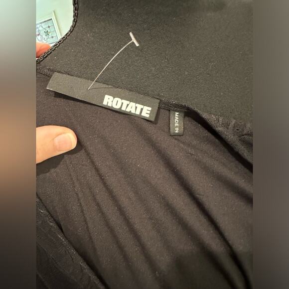 Rotate Birger Christensen Stretch Lace Deep V-Neck Long Sleeve Midi Dress - Picture 9 of 15